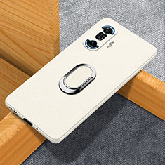 Coque Plastique Housse Etui Rigide Mat avec Support Bague Anneau Aimante Magnetique pour Xiaomi Redmi K40 Gaming 5G Blanc