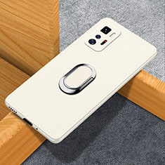 Coque Plastique Housse Etui Rigide Mat avec Support Bague Anneau Aimante Magnetique pour Xiaomi Redmi Note 10 Pro 5G Blanc