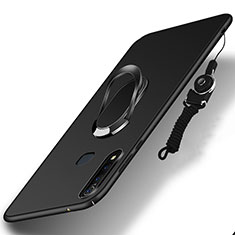 Coque Plastique Housse Etui Rigide Mat avec Support Bague Anneau Aimante Magnetique S01 pour Vivo Y5s Noir