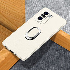 Coque Plastique Housse Etui Rigide Mat avec Support Bague Anneau Aimante Magnetique S01 pour Xiaomi Redmi K40 5G Blanc