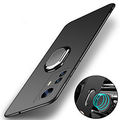 Coque Plastique Housse Etui Rigide Mat avec Support Bague Anneau Aimante Magnetique S01 pour Xiaomi Redmi Note 12S Noir