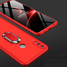 Coque Plastique Mat Protection Integrale 360 Degres Avant et Arriere Etui Housse avec Support Bague Anneau pour Huawei Honor 10 Lite Rouge