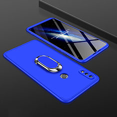 Coque Plastique Mat Protection Integrale 360 Degres Avant et Arriere Etui Housse avec Support Bague Anneau pour Huawei Y9 (2019) Bleu