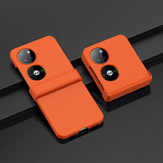 Coque Plastique Mat Protection Integrale 360 Degres Avant et Arriere Etui Housse BH1 pour Huawei Pocket S Orange