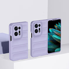 Coque Plastique Mat Protection Integrale 360 Degres Avant et Arriere Etui Housse BH1 pour Oppo Find N2 5G Violet