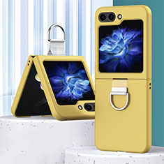 Coque Plastique Mat Protection Integrale 360 Degres Avant et Arriere Etui Housse BH1 pour Samsung Galaxy Z Flip5 5G Jaune