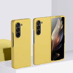 Coque Plastique Mat Protection Integrale 360 Degres Avant et Arriere Etui Housse BH1 pour Samsung Galaxy Z Fold5 5G Jaune