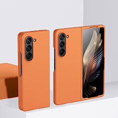 Coque Plastique Mat Protection Integrale 360 Degres Avant et Arriere Etui Housse BH1 pour Samsung Galaxy Z Fold5 5G Orange