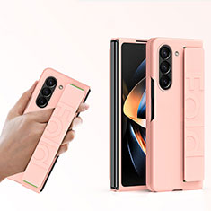 Coque Plastique Mat Protection Integrale 360 Degres Avant et Arriere Etui Housse HD1 pour Samsung Galaxy Z Fold5 5G Or Rose