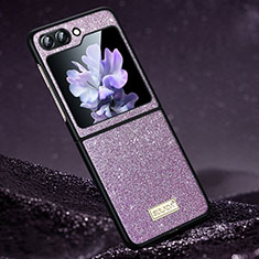 Coque Plastique Mat Protection Integrale 360 Degres Avant et Arriere Etui Housse LD1 pour Samsung Galaxy Z Flip5 5G Violet