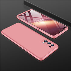 Coque Plastique Mat Protection Integrale 360 Degres Avant et Arriere Etui Housse M01 pour Oppo Reno4 4G Or Rose