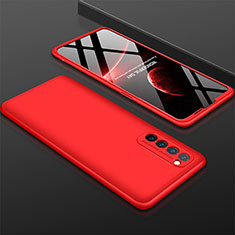 Coque Plastique Mat Protection Integrale 360 Degres Avant et Arriere Etui Housse M01 pour Oppo Reno4 Pro 4G Rouge