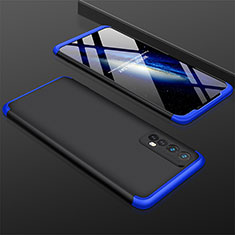 Coque Plastique Mat Protection Integrale 360 Degres Avant et Arriere Etui Housse M01 pour Realme 7 Bleu et Noir