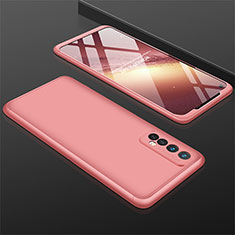 Coque Plastique Mat Protection Integrale 360 Degres Avant et Arriere Etui Housse M01 pour Realme 7 Or Rose