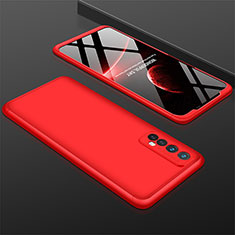 Coque Plastique Mat Protection Integrale 360 Degres Avant et Arriere Etui Housse M01 pour Realme 7 Rouge