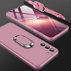 Coque Plastique Mat Protection Integrale 360 Degres Avant et Arriere Etui Housse M01 pour Samsung Galaxy S21 Plus 5G Or Rose