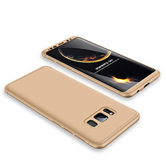 Coque Plastique Mat Protection Integrale 360 Degres Avant et Arriere Etui Housse M01 pour Samsung Galaxy S8 Or