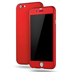 Coque Plastique Mat Protection Integrale 360 Degres Avant et Arriere Etui Housse M02 pour Apple iPhone 6 Plus Rouge