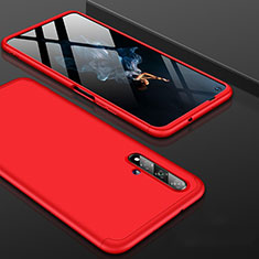 Coque Plastique Mat Protection Integrale 360 Degres Avant et Arriere Etui Housse P01 pour Huawei Honor 20S Rouge