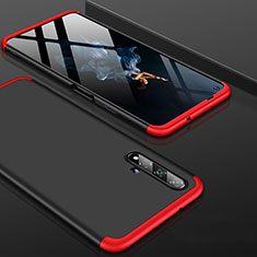 Coque Plastique Mat Protection Integrale 360 Degres Avant et Arriere Etui Housse P01 pour Huawei Honor 20S Rouge et Noir