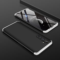 Coque Plastique Mat Protection Integrale 360 Degres Avant et Arriere Etui Housse P01 pour Realme X50 Pro 5G Argent et Noir