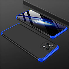 Coque Plastique Mat Protection Integrale 360 Degres Avant et Arriere Etui Housse P01 pour Xiaomi Mi 11 Lite 5G Bleu et Noir