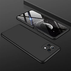 Coque Plastique Mat Protection Integrale 360 Degres Avant et Arriere Etui Housse P01 pour Xiaomi Mi 11 Lite 5G NE Noir