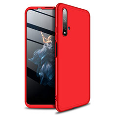 Coque Plastique Mat Protection Integrale 360 Degres Avant et Arriere Etui Housse P02 pour Huawei Honor 20S Rouge