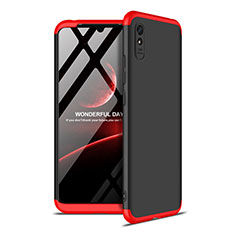 Coque Plastique Mat Protection Integrale 360 Degres Avant et Arriere Etui Housse P02 pour Xiaomi Redmi 9A Rouge et Noir