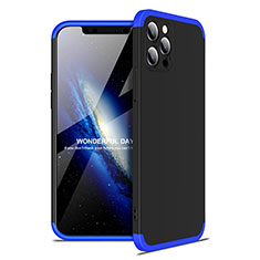 Coque Plastique Mat Protection Integrale 360 Degres Avant et Arriere Etui Housse pour Apple iPhone 12 Pro Bleu et Noir