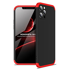 Coque Plastique Mat Protection Integrale 360 Degres Avant et Arriere Etui Housse pour Apple iPhone 12 Pro Max Rouge et Noir