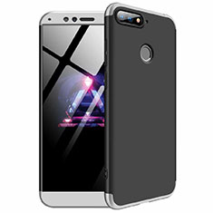 Coque Plastique Mat Protection Integrale 360 Degres Avant et Arriere Etui Housse pour Huawei Enjoy 8e Argent et Noir