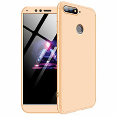 Coque Plastique Mat Protection Integrale 360 Degres Avant et Arriere Etui Housse pour Huawei Enjoy 8e Or