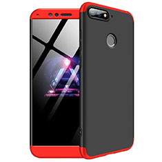 Coque Plastique Mat Protection Integrale 360 Degres Avant et Arriere Etui Housse pour Huawei Enjoy 8e Rouge et Noir