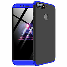 Coque Plastique Mat Protection Integrale 360 Degres Avant et Arriere Etui Housse pour Huawei Honor 7A Bleu et Noir