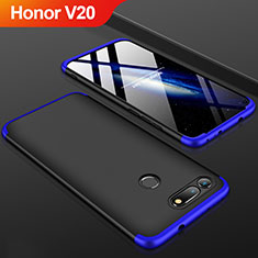 Coque Plastique Mat Protection Integrale 360 Degres Avant et Arriere Etui Housse pour Huawei Honor V20 Bleu et Noir