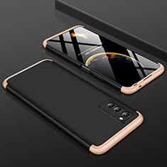 Coque Plastique Mat Protection Integrale 360 Degres Avant et Arriere Etui Housse pour Huawei Honor V30 Pro 5G Or et Noir