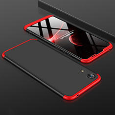 Coque Plastique Mat Protection Integrale 360 Degres Avant et Arriere Etui Housse pour Huawei Y6 (2019) Rouge et Noir