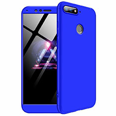 Coque Plastique Mat Protection Integrale 360 Degres Avant et Arriere Etui Housse pour Huawei Y6 Prime (2018) Bleu