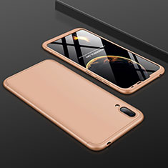 Coque Plastique Mat Protection Integrale 360 Degres Avant et Arriere Etui Housse pour Huawei Y7 (2019) Or