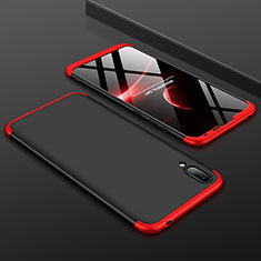 Coque Plastique Mat Protection Integrale 360 Degres Avant et Arriere Etui Housse pour Huawei Y7 Prime (2019) Rouge et Noir