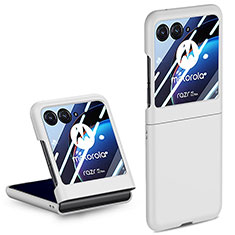 Coque Plastique Mat Protection Integrale 360 Degres Avant et Arriere Etui Housse pour Motorola Moto Razr 40 Ultra 5G Blanc