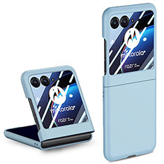 Coque Plastique Mat Protection Integrale 360 Degres Avant et Arriere Etui Housse pour Motorola Moto Razr 40 Ultra 5G Bleu Clair