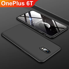 Coque Plastique Mat Protection Integrale 360 Degres Avant et Arriere Etui Housse pour OnePlus 6T Noir