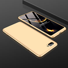 Coque Plastique Mat Protection Integrale 360 Degres Avant et Arriere Etui Housse pour Oppo A12e Or