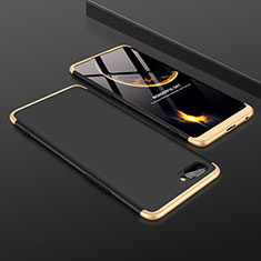 Coque Plastique Mat Protection Integrale 360 Degres Avant et Arriere Etui Housse pour Oppo A12e Or et Noir