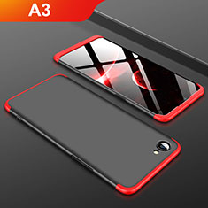 Coque Plastique Mat Protection Integrale 360 Degres Avant et Arriere Etui Housse pour Oppo A3 Rouge et Noir