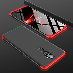 Coque Plastique Mat Protection Integrale 360 Degres Avant et Arriere Etui Housse pour Oppo A9 (2020) Rouge et Noir