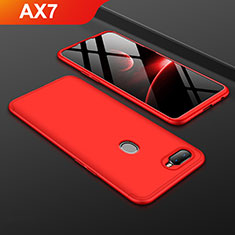 Coque Plastique Mat Protection Integrale 360 Degres Avant et Arriere Etui Housse pour Oppo AX7 Rouge