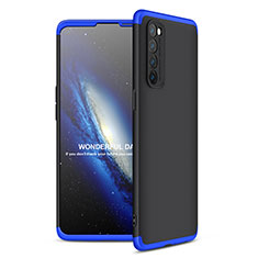 Coque Plastique Mat Protection Integrale 360 Degres Avant et Arriere Etui Housse pour Oppo Reno4 Pro 4G Bleu et Noir